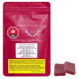 Wyld – Real Fruit Raspberry Gummies 100mg THC: 10mg CBD